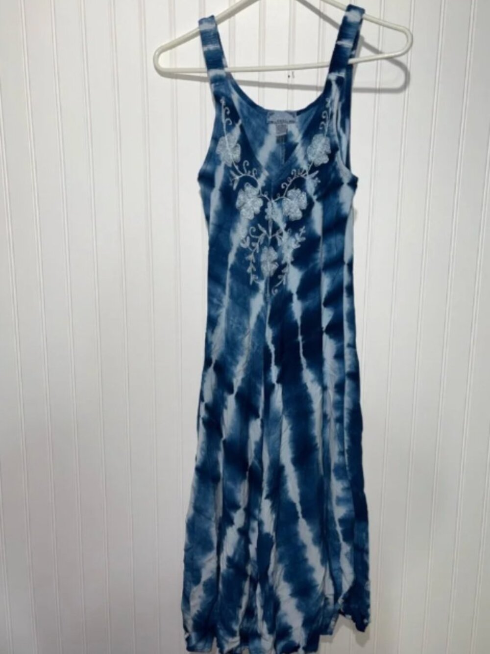 Vintage Studio West Blue Tie-Dye Midi Dress| Size Small
